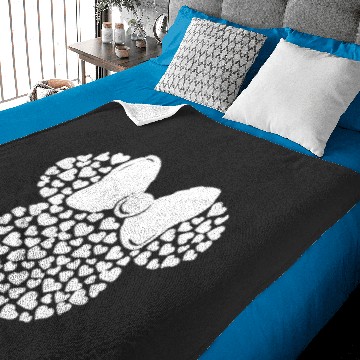 Discover Disney Minnie Mouse Icon Filled with White Hearts Baby Blankets