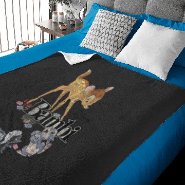 Discover Disney Bambi Group Shot Title Logo Baby Blankets