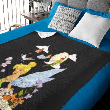 Discover Disney Peter Pan Tinker Bell Never Land Flowers and Flight Baby Blankets