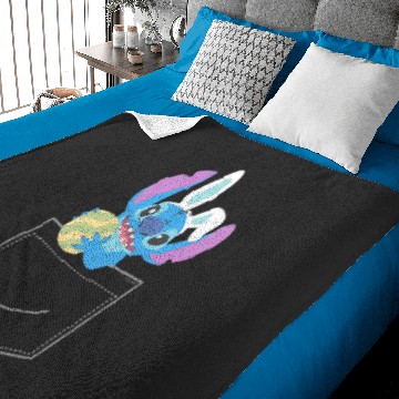 Discover Disney Stitch Easter Egg and Bunny Ears Corner Pocket Art Baby Blankets