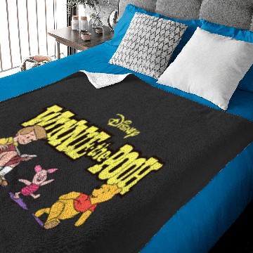 Discover Disney Winnie the Pooh Piglet & Christopher Robin with Logo Baby Blankets