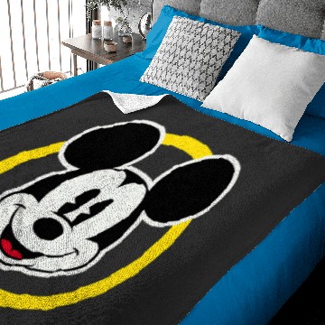 Discover Amazonss Essentials Disney Smiling Mickey in Yellow Circle Baby Blankets