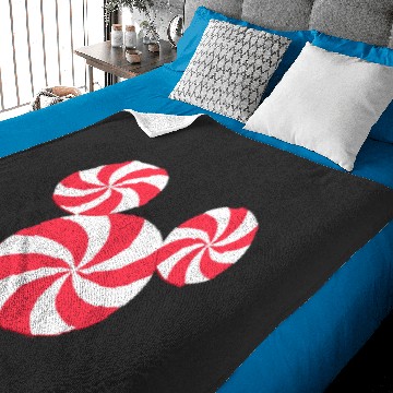 Discover Disney Mickey Mouse Icon Christmas Peppermint Candy Holiday Baby Blankets