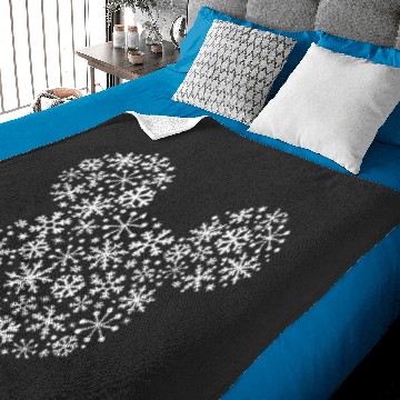 Discover Disney Mickey Mouse Icon Holiday White Snowflakes Baby Blankets