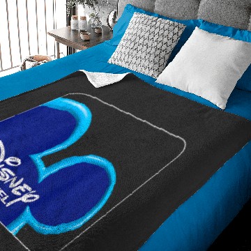 Discover Disney Channel  Mickey Mouse Blue Retro 2000s Logo Premium Baby Blankets