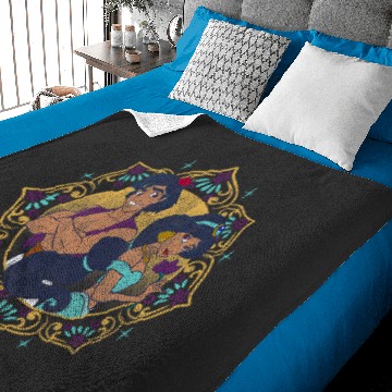 Discover Disney Aladdin Jasmine & Aladdin Circle Portrait Baby Blankets
