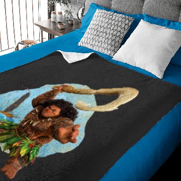Discover Disney Moana 2 Action Pose “Maui” with Fish Hook Baby Blankets