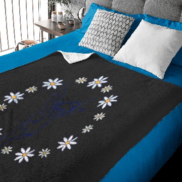 Discover disney peter pan tinker bell spring floral circle Baby Blankets