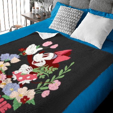 Discover Disney Love Minnie Mouse Botanical Garden Flowers Spring Baby Blankets