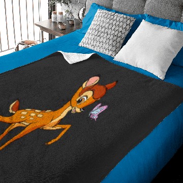 Discover Disney Bambi Young Bambi Classic Cute Happy Pose Logo Baby Blankets