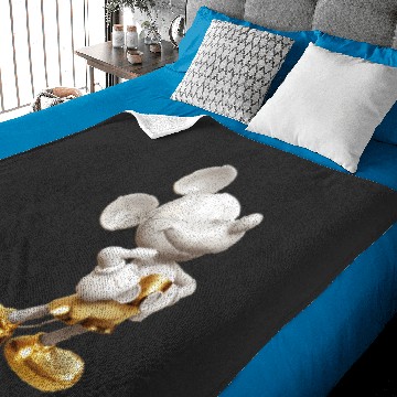 Discover Disney Gold Mickey Mouse Pose Baby Blankets