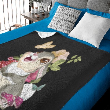 Discover Disney Bambi Thumper Vintage Floral Portrait Baby Blankets