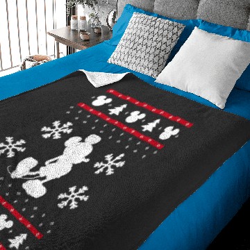 Discover Disney White Mickey Mouse Holiday Baby Blankets