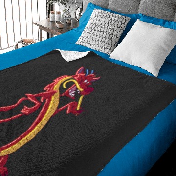 Discover Disney Mulan Mushu Neon Accent Portrait Baby Blankets