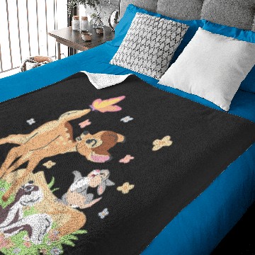 Discover Disney Bambi Thumper & Flower Pastel Spring Easter Butterfly V-Neck Baby Blankets