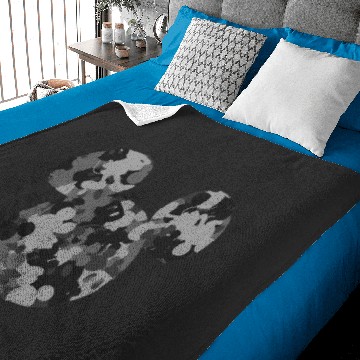 Discover Disney Mickey Camo Gray Baby Blankets