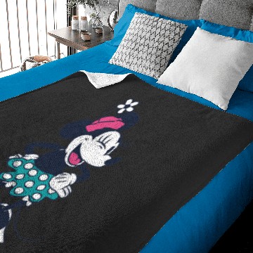 Discover Amazon Essentials Disney Standing and Winking Retro Minnie Baby Blankets