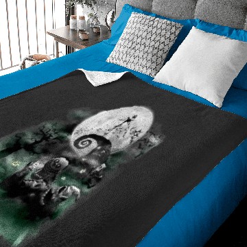 Discover Disneys nightmare bee christmas haunted scene raglan baseball Baby Blankets