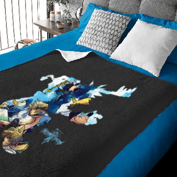 Discover Womens Disney Kingdom Hearts Heroes Group Shot Sora Silhouette Fill V-Neck Baby Blankets