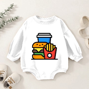 Discover burger Baby Romper Sweatshirts