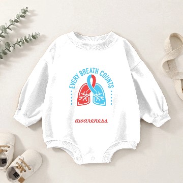 Discover Pulmonary Fibrosis Awareness Every Breath Counts Baby Romper Sweatshirts