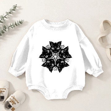 Discover Catagram - Cat Pentagram - Occult - Goth in Black Baby Romper Sweatshirts