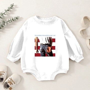 Discover Vintage Bruce Springsteen White Graphic Baseball Tees Baby Romper Sweatshirts