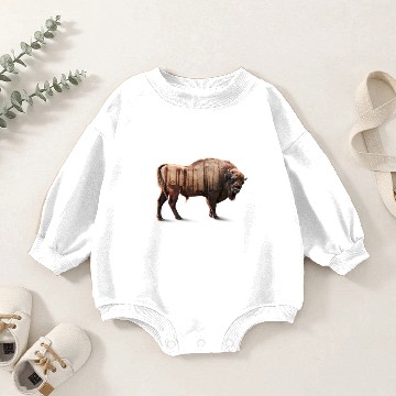 Discover Bisons Forest Double exposure Baby Romper Sweatshirts
