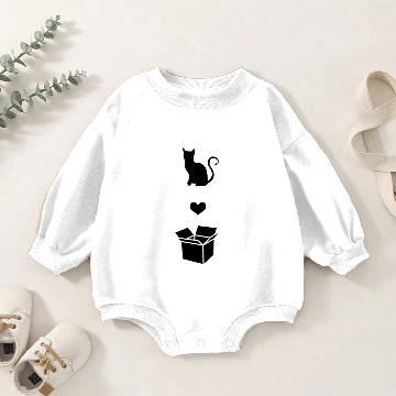 Discover One size fits all - Cat in box Baby Romper Sweatshirts