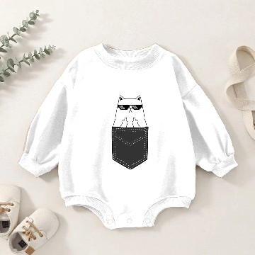 Discover cat pocket Baby Romper Sweatshirts