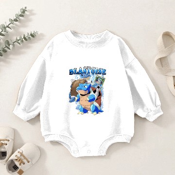 Discover Blastoise Anime Vintage Style Baby Romper Sweatshirts!