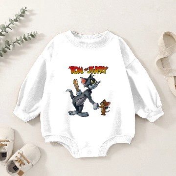 Discover Tom & Jerry Mens' Throwback 3D Baby Romper Sweatshirts