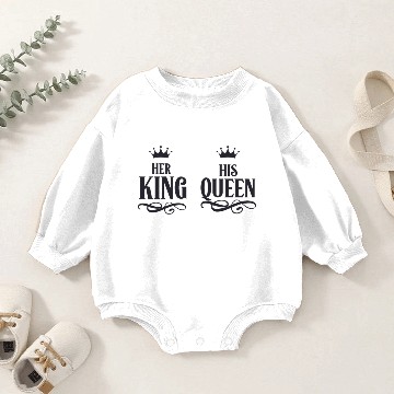 Discover Her King His Queen Baby Romper Sweatshirts