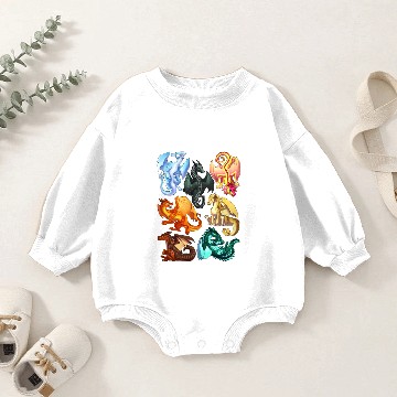 Discover Wings of Fire: Jade Winglet Dragons - Moonwatcher, Winter, Qibli, Turtle, Kinkajou, Umber, Peril, - Wings Of Fire - Baby Romper Sweatshirts