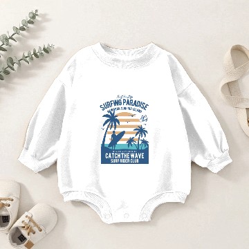 Discover Surfing Paradise - Catch the wave Baby Romper Sweatshirts