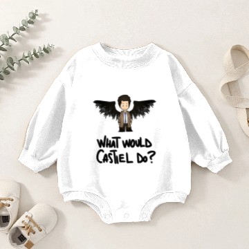 Discover What would Castiel do? (black version) - Supernatural - Baby Romper Sweatshirts