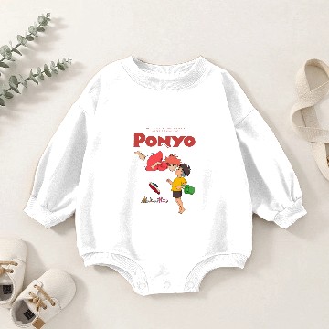 Discover Ponyo Ghibli Baby Romper Sweatshirts, Ghibli Baby Romper Sweatshirts, Hayao Miyazaki Studio Ghibli Baby Romper Sweatshirts, Totoro
