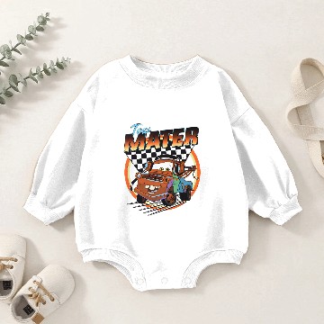 Discover Retro 90s Tow Mater Checkerboard Racing Baseball Jerseys Baby Romper Sweatshirts
