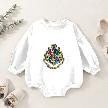Discover Hogwarts Distressed Seal Emblem Baby Romper Sweatshirts