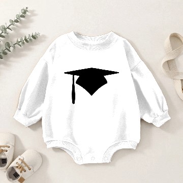 Discover Grad Cap Baby Romper Sweatshirts