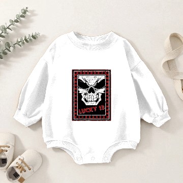 Discover Lucky 13 Skull Baby Romper Sweatshirts