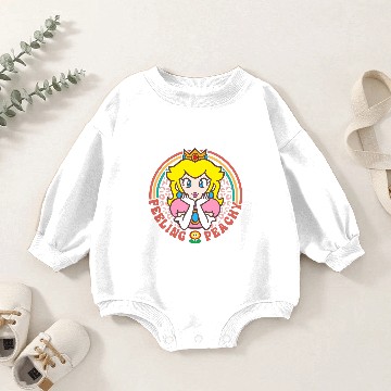 Discover Retro Princess Peach Baby Romper Sweatshirts,Princess Peach Mario Baby Romper Sweatshirts