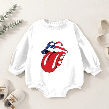 Discover Rolling Stones Lips Baby Romper Sweatshirts