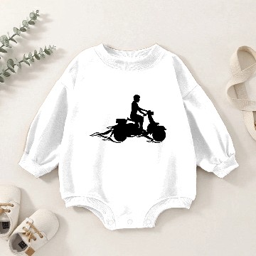Discover flames scooter fire hot burning man guy boy driver Baby Romper Sweatshirts
