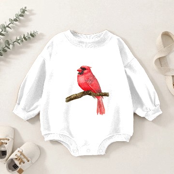 Discover Cardinal bird watercolor - Cardinal Bird - Baby Romper Sweatshirts