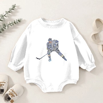 Discover Hockey Player Typography Baby Romper Sweatshirts