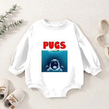 Discover Jaws - Pug Version - Jaws Pugs - Baby Romper Sweatshirts