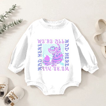Discover Disneyss Alice In Wonderland Cheshire Cat We're All Mad Box Up Baseball Tees Baby Romper Sweatshirts