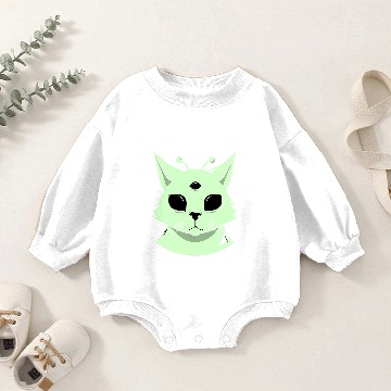 Discover black cats Paws Elegant alien cats design Baby Romper Sweatshirts