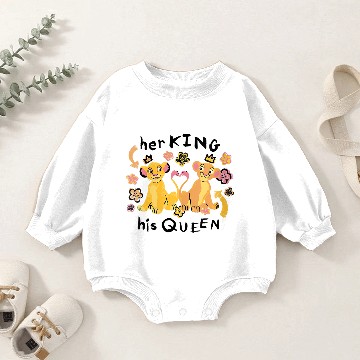 Discover Disneyss The Lion King Her King His Queen Simba Nala Big Logo Baby Romper Sweatshirts